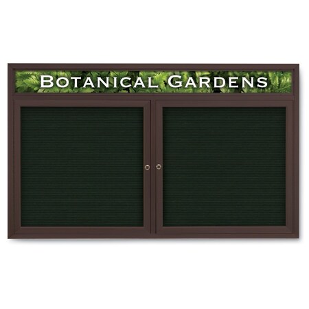 United Visual Products Indoor Enclosed Combo Board, 42"x32", Black Frame/Blue & Forbo UVCB4232B-BLUE-FORBO